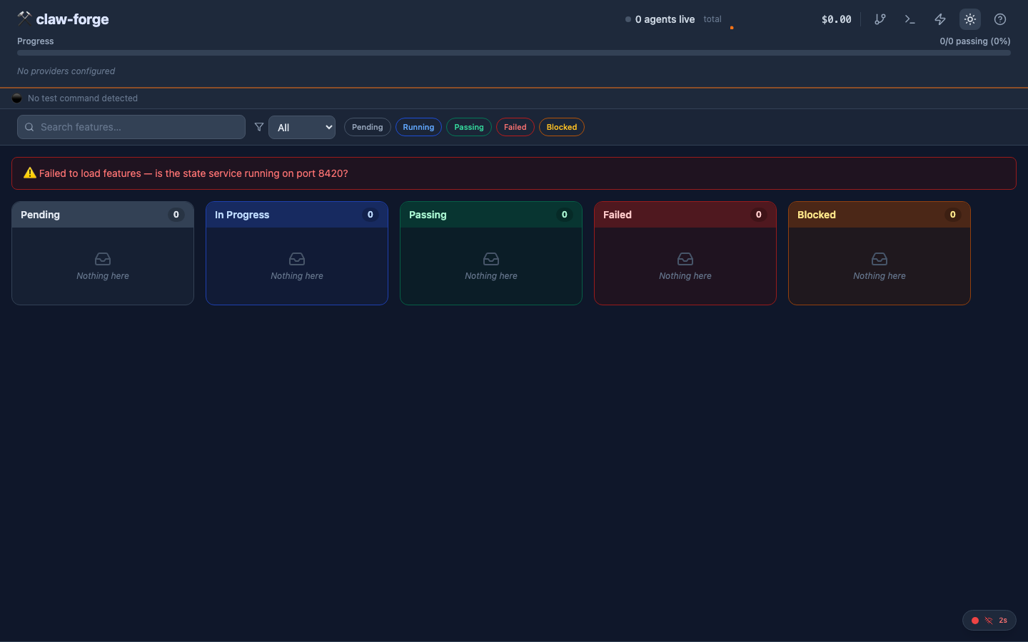 claw-forge dark mode